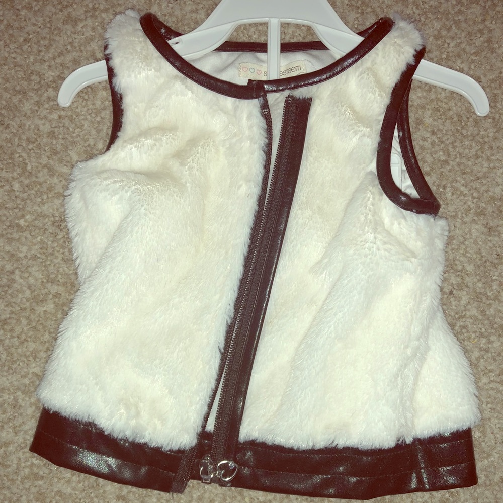 Self-Esteem faux fur toddler vest